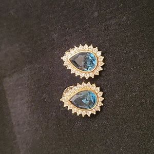 Faux sapphire earrings